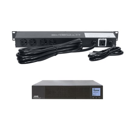 LOWELL UPS System, 2000VA, 8 Outlets, DIN Rail/Tower, Out: 120V AC , In:120V AC UPS8-2000-CD